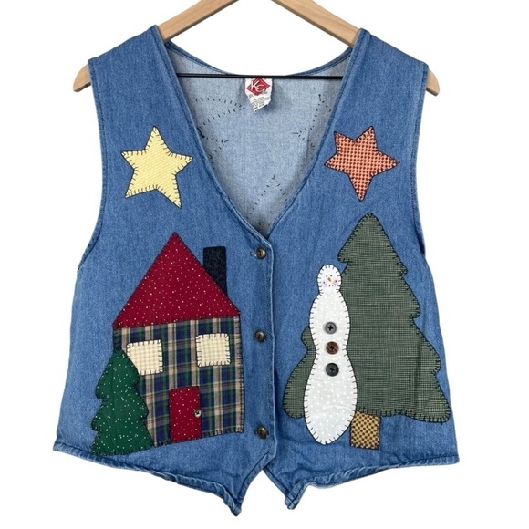 Vintage Kevin G. Sportswear Women’s Primitive Handmade Button Front Vest - Picture 1 of 3
